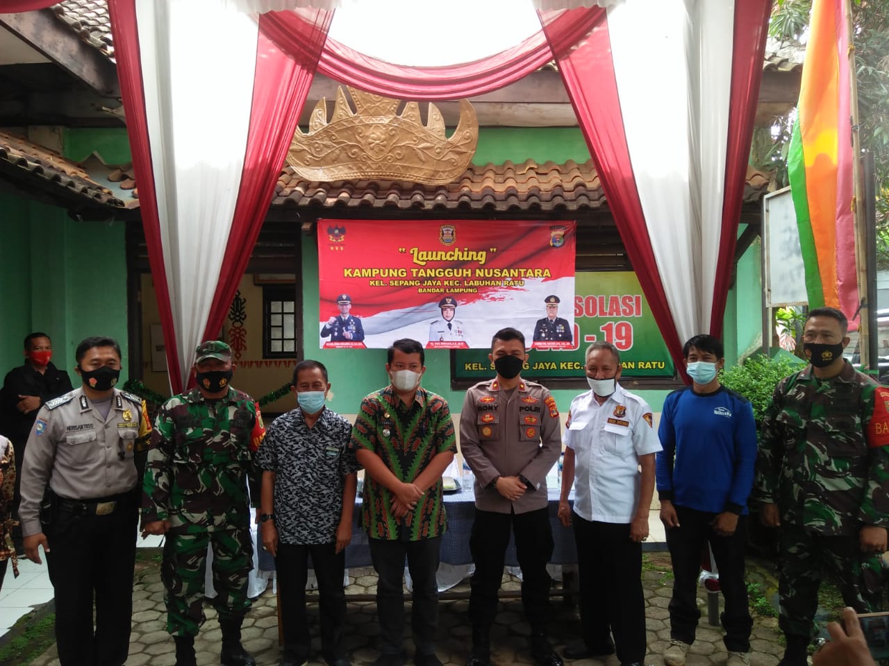 Kapolsek Kedaton resmikan Kampung tangguh Nusantara di Kelurahan Sepang Jaya, Kecamatan Labuhan Ratu, Dengan mengedepankan strategi problem solving penanganan covid19
