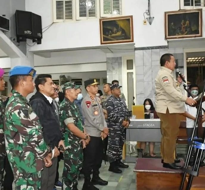 Bersama Forkopimda, Danlanud BNY Tinjau Pengamanan Perayaan Malam Natal di Kota Bandar Lampung dan Kab Tulang Bawang