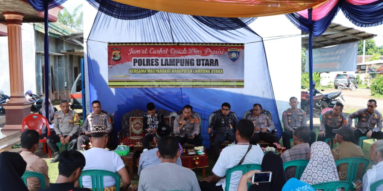 Program ‘Jumat curhat’, Kapolres Lampung Utara sambangi warga Kelurahan Rejosari