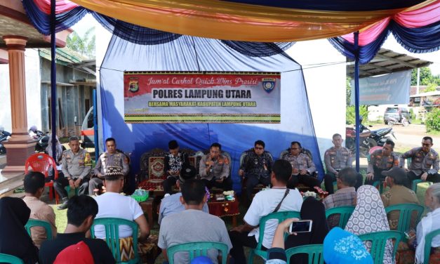 Program ‘Jumat curhat’, Kapolres Lampung Utara sambangi warga Kelurahan Rejosari