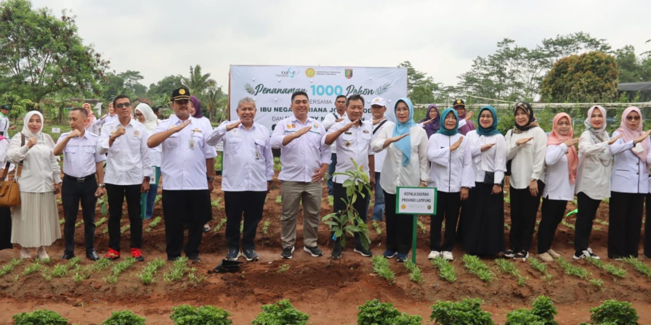 Pemprov Lampung Ikuti Penanaman 1000 Pohon Buah Secara Serentak