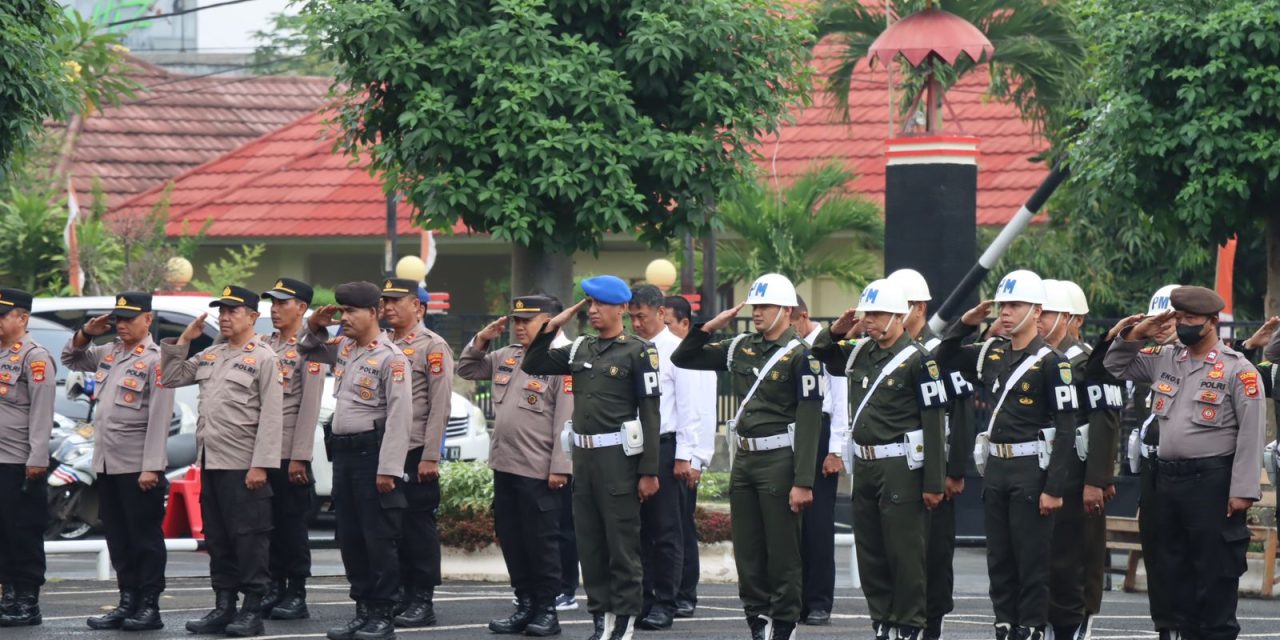 Polresta Bandar Lampung Laksanakan Apel Gelar Pasukan Ops Keselamatan Krakatau 2023