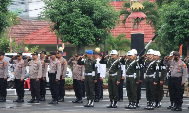 Polresta Bandar Lampung Laksanakan Apel Gelar Pasukan Ops Keselamatan Krakatau 2023