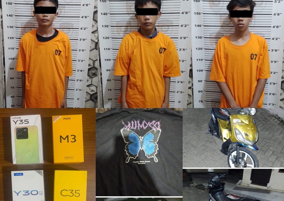 Bobol Counter Dan Curi Belasan HP, 3 Anak Dibawah Umur di  Diringkus Polisi