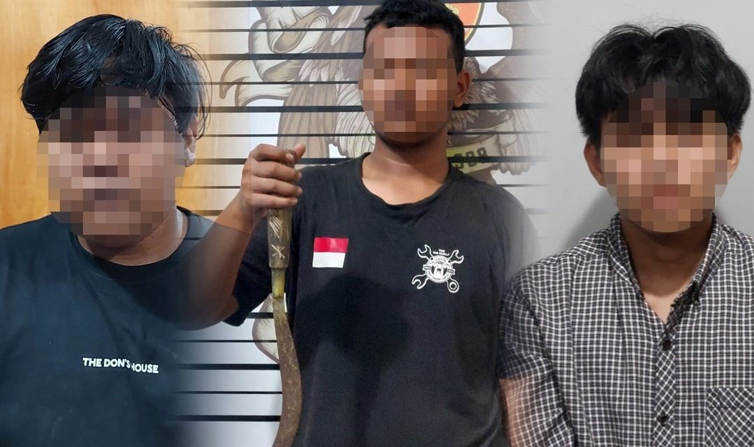 Gelar Patroli Hunting, Tim Patroli Gabungan Polresta Bandar Lampung Amankan 3 Remaja dan Sebilah Senjata Tajam