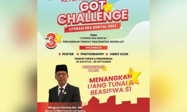 Ketua DPRD Lampung Telah Meluncurkan “GOT CHALLENGE,” Khusus Pelajar Lampung