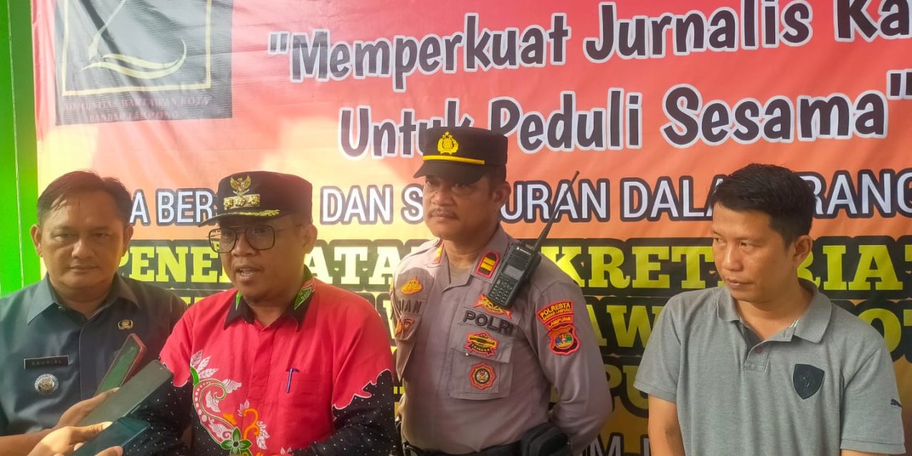 Pemkot Balam Apresiasi Kegiatan Tasyakuran Dan Santunan Anak Yatim-Piatu  Komunitas Wartawan Kota Bandarlampung